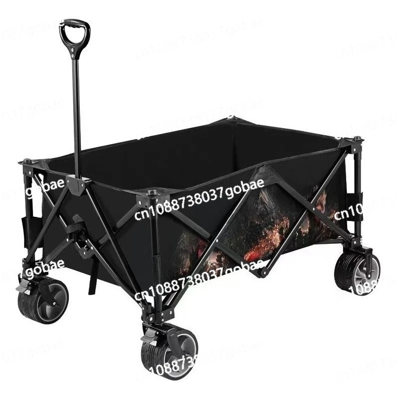 

Outdoor trolley Large capacity folding simple trolley cart Household portable stall trolley