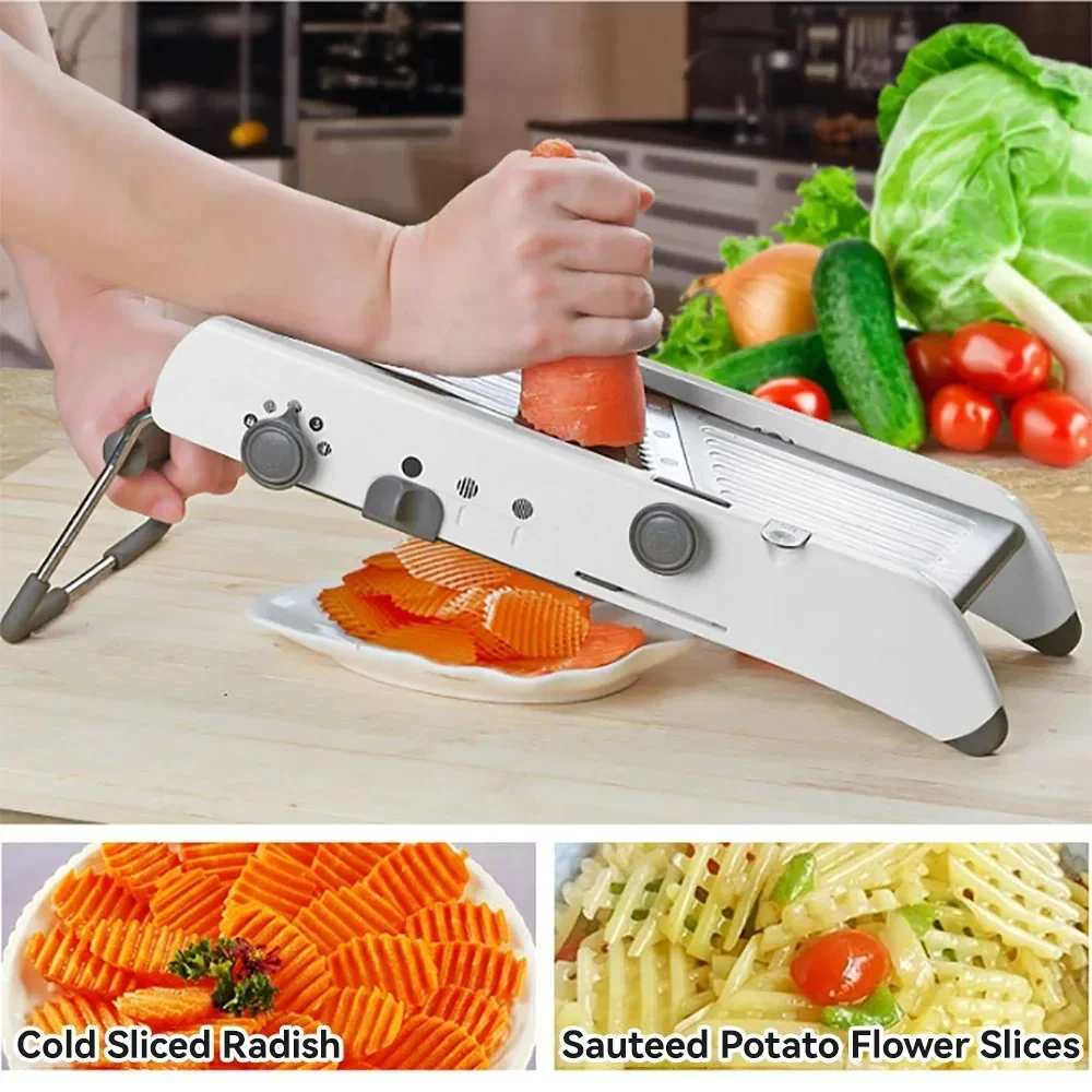 Adjustable Mandoline Vegetable Slicer Stainless Steel Manual Slicer Fruit Vegetable Peeler Onion Potato Cutter Kitchen Gadgets