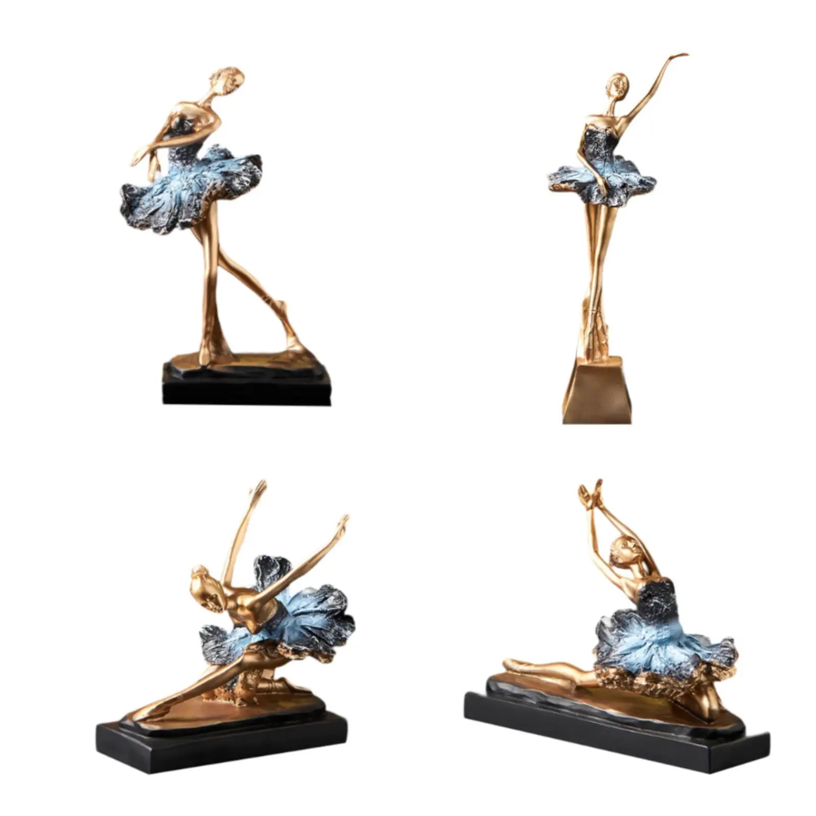 Ballerina Girl Figurine Gift Tabletop Ballet Dancer Ornament Figure for Shelf Restaurant Living Room Guest Room Decorating