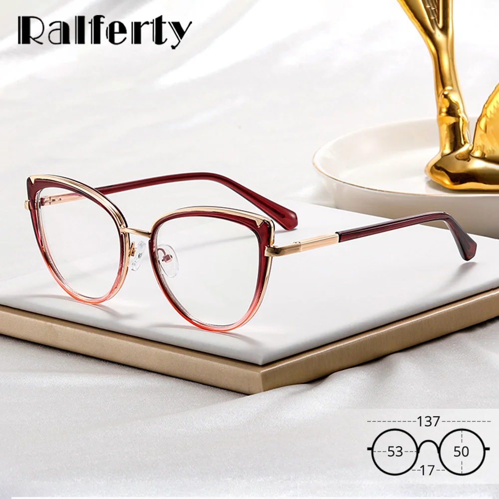 

Ralferty Vintage Cat Eye Eyeglasses Frames Women 2026 Luxury Designer Optical Glasses Frame Ladies Anti Blue Glasses Eyepieces