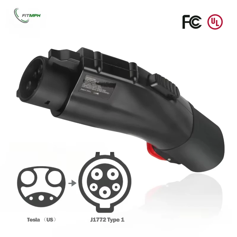 FITMPH Tesla to J1772 Charging Converter, 60A 250V,Level1 and Level 2 Charging, Comes With Dual Security Anti-drop locks