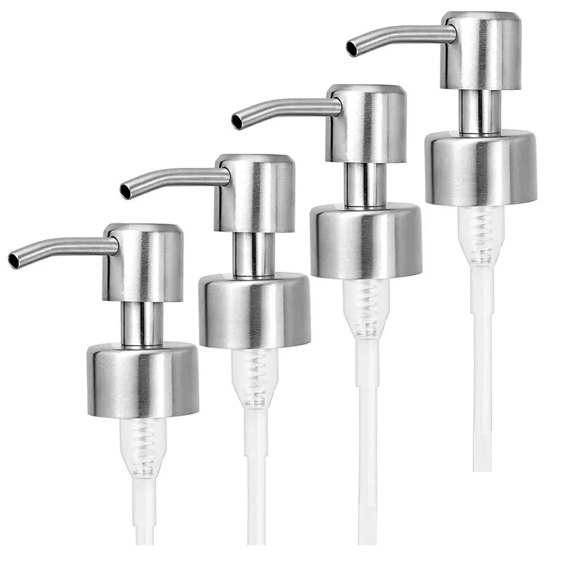 16Pcs Soap Dispenser Pump Replacement Stainless Steel Lotion Dispenser Pump For Regular 28/400 Neck Bottles For Bathroom