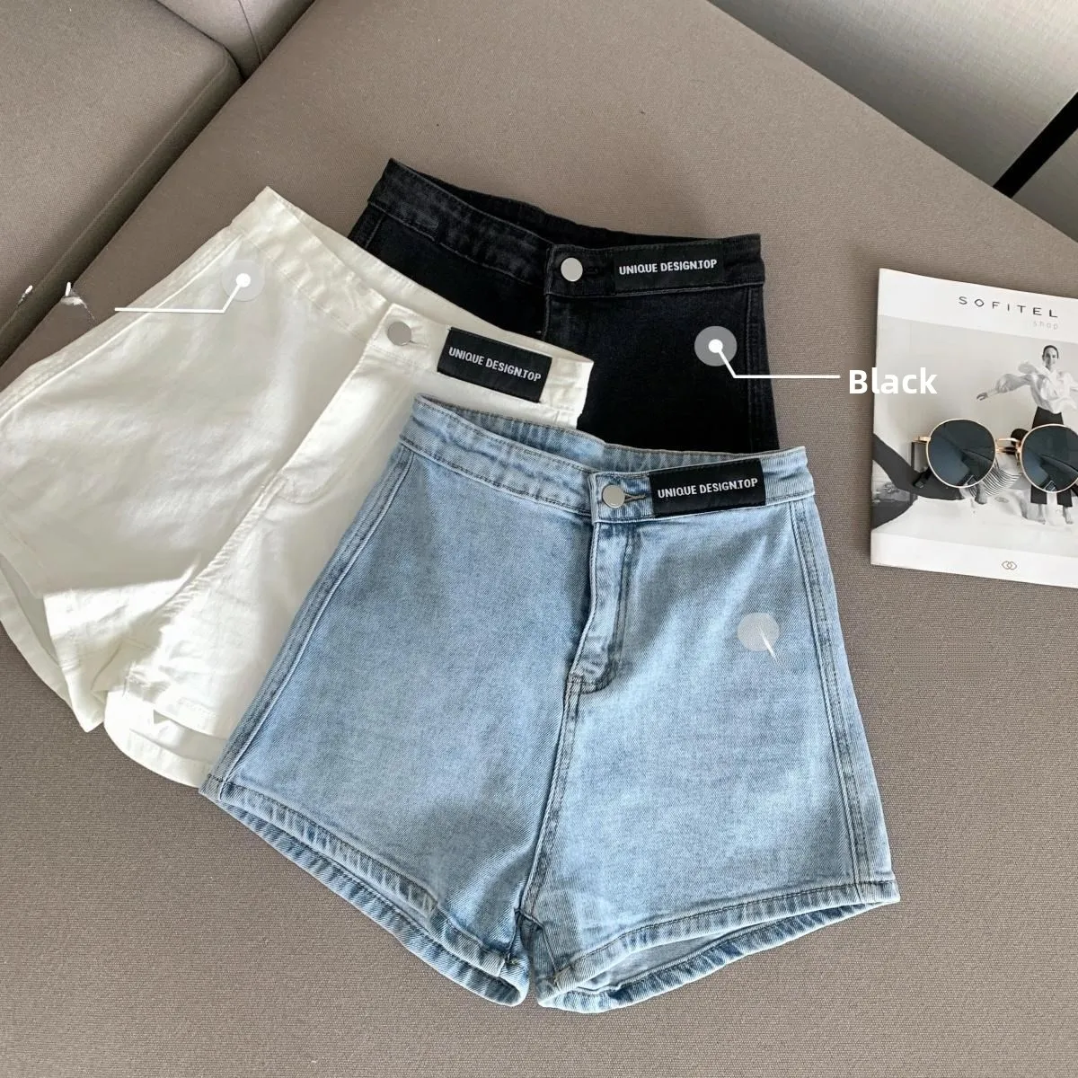 

Retro Spicy Girl High Waist Thin Denim orts Women Summer Slim Fit Elastic Slimming Hot Pants Trendy Cotton Stretch Jeans