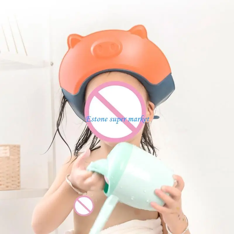 090B قبعة استحمام الطفل قبعة الاستحمام حمام الطفل لغطاء رأس قناع مقاوم للماء غطاء درع الشعر لغسل الشعر دش آمن قابل للتعديل