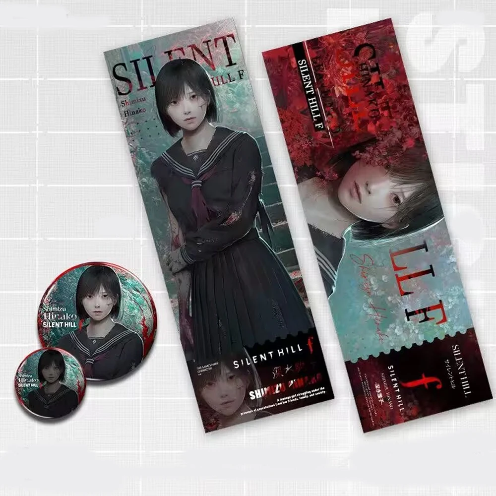 Game SILENT HILL f Shimizu Hinako Cosplay Laser Ticket Badge Metal Brooch Collectible Pins Halloween Party Art Paper Props