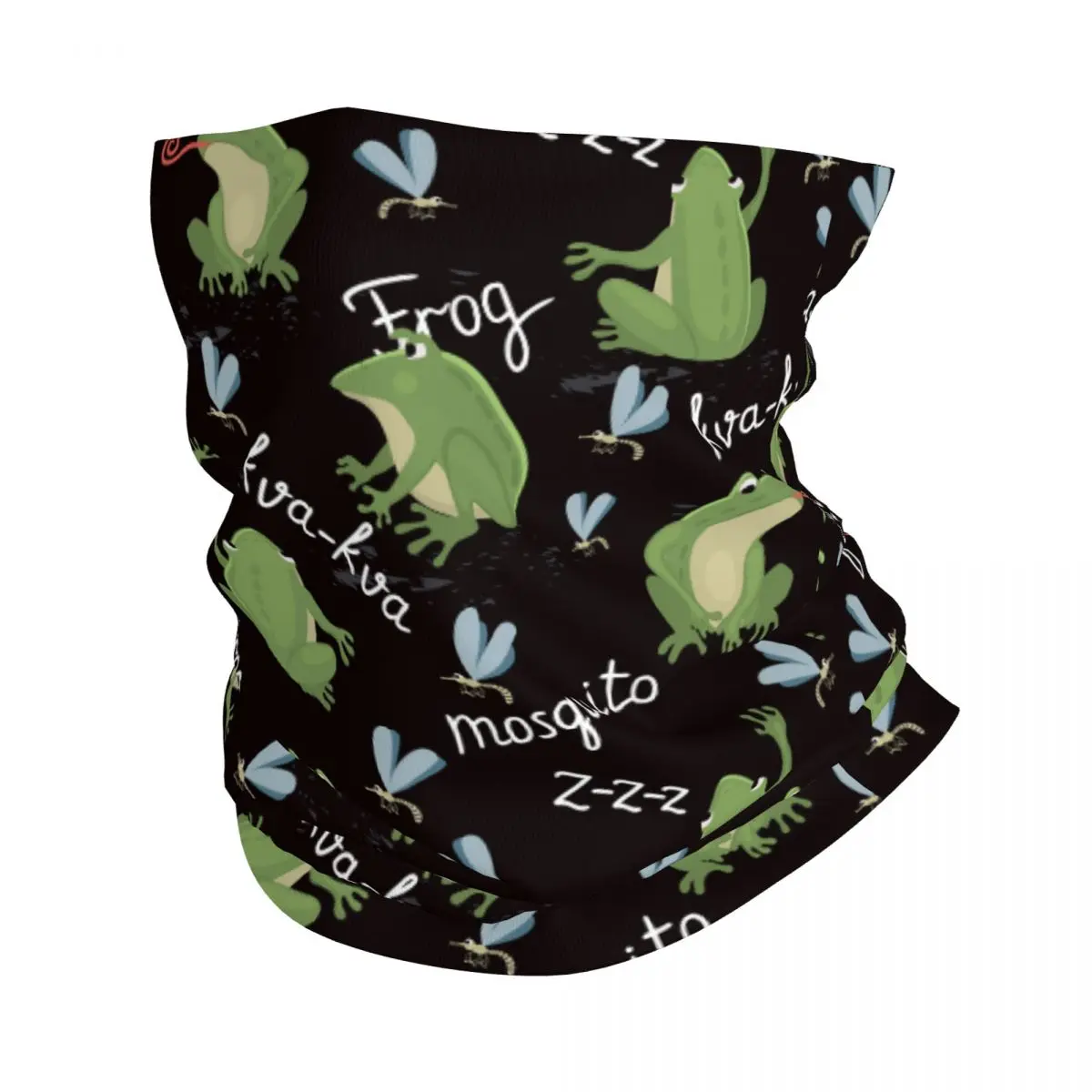 Cute Frog Mosquitos And Hand Lettered Bandana Neck Gaiter Balaclavas Face Mask Scarf Multifunctional Headwear Sports for Men