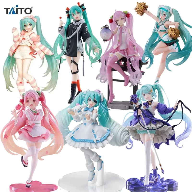 In Stock Original Taito Vocaloid Hatsune Miku Action Figure Collection 22Cm Anime Kawaii Doll Model Collectible Toys