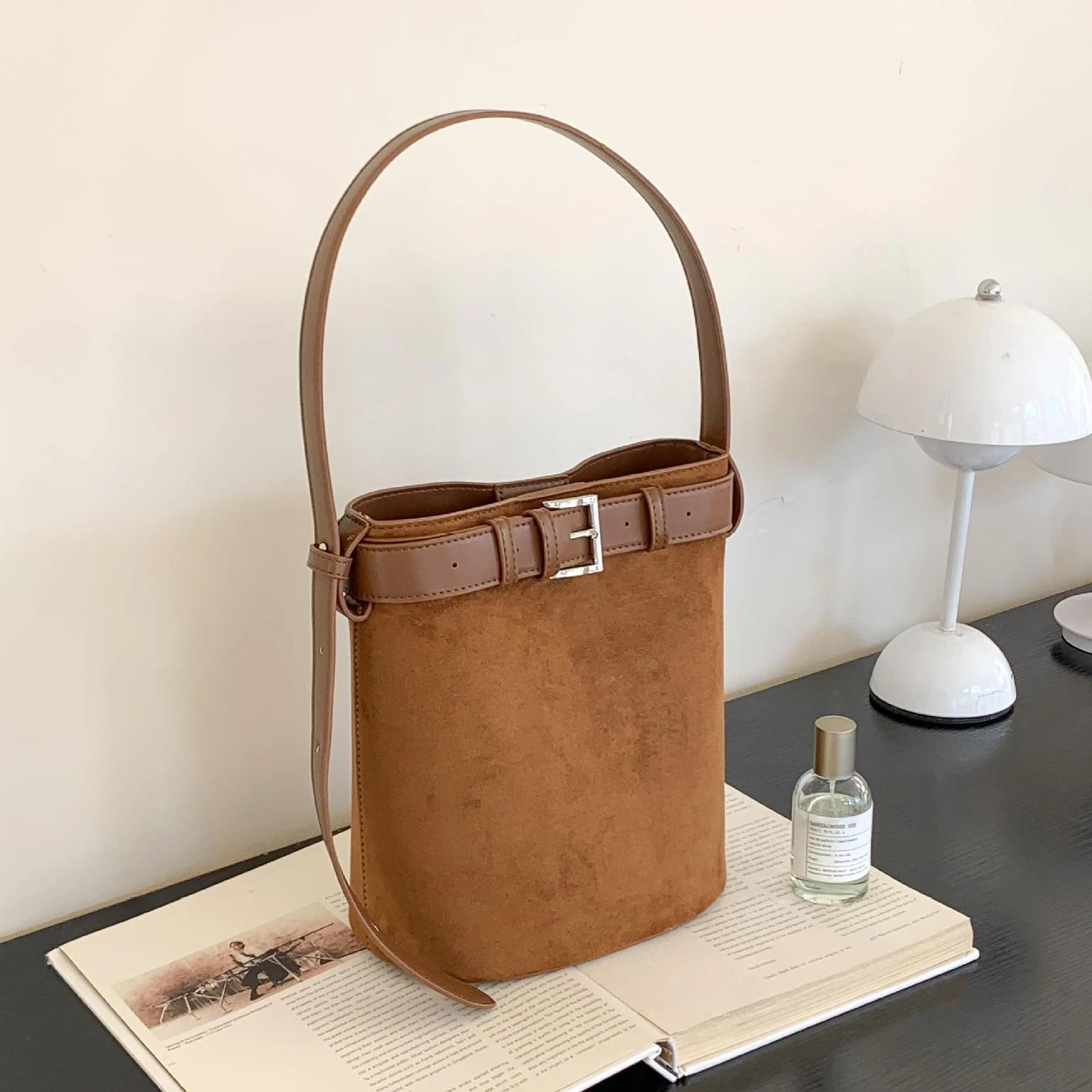 

Матовая кожаная женская сумка-ведро, винтажная женская сумка из искусственной замши, новая зимняя композитная сумка-тоут bolsas