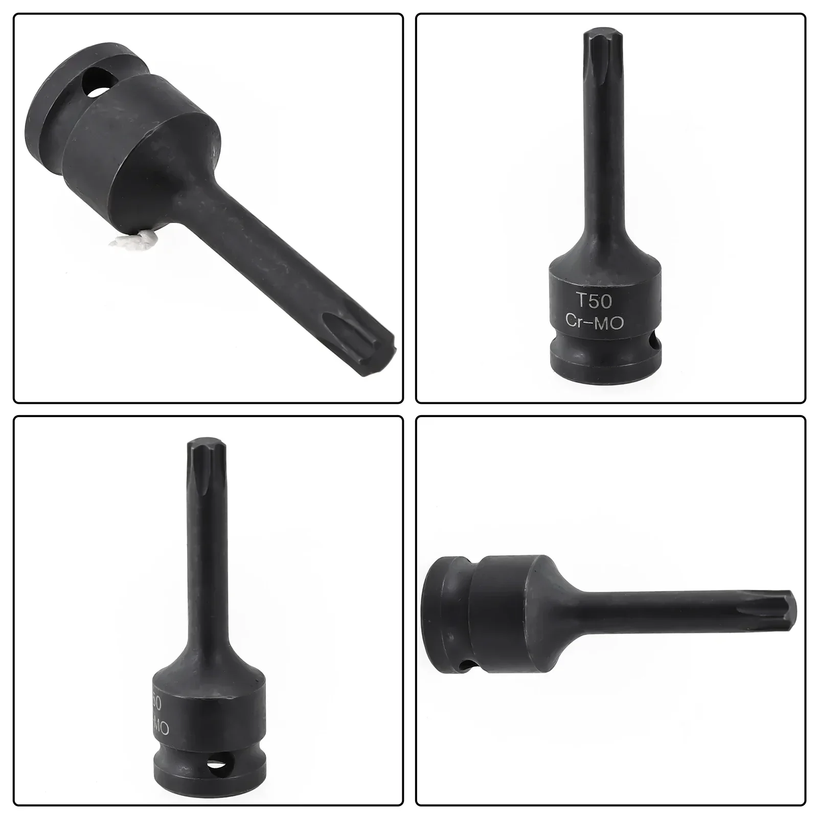 1pc 1/2 torx bit soquete adaptador de chave de ar 1/2 Polegada soquete cabeça quadrada T20-T100 chave adaptadora de soquete pneumático