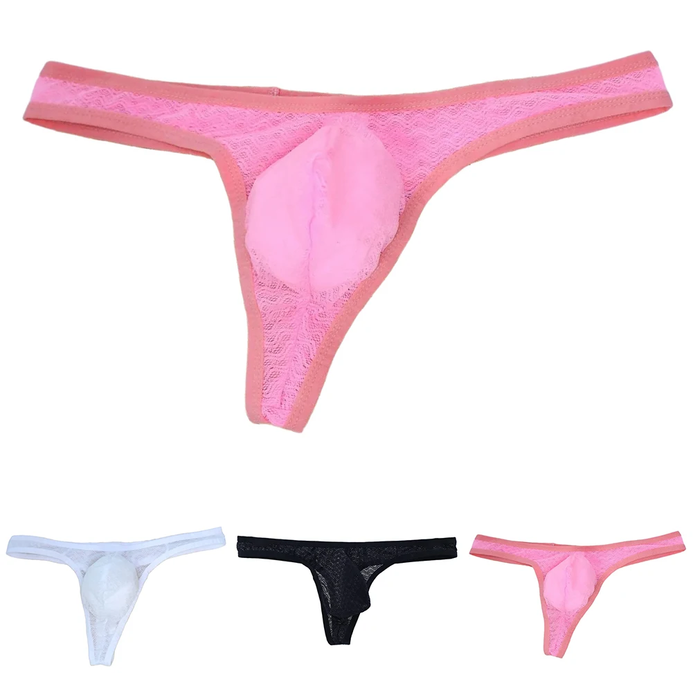 الرجال شير الدانتيل الجاكار ثونغ الملابس الداخلية مع الانتفاخ الحقيبة يقدم دعم وتهوية مثير Gstring سراويل ملخصات صغيرة #6