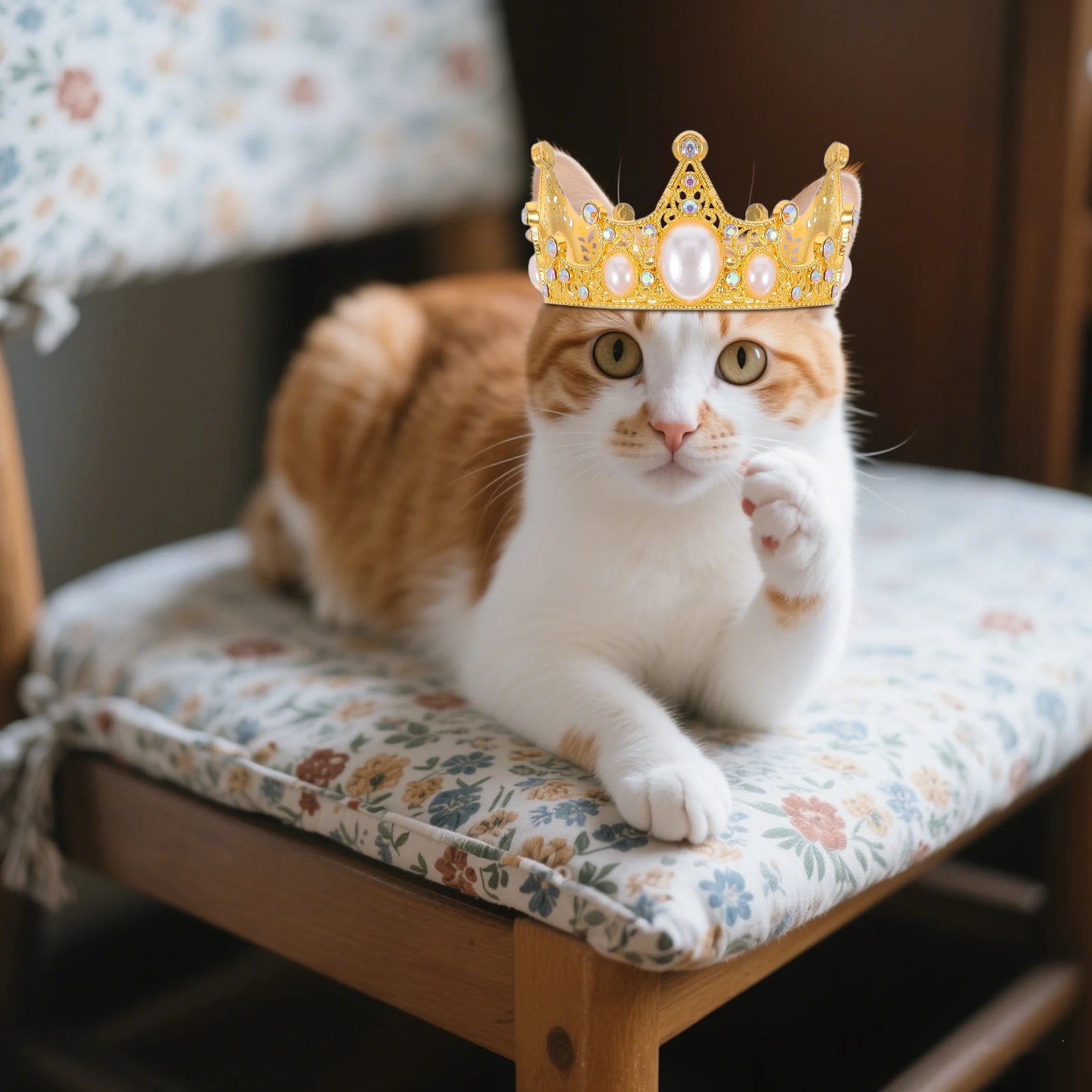 

Sparkling Alloy Pet Dog Cat Birthday Party Hat Costume Accessory Adjustable Elegant Photo Prop for Small Large Dogs