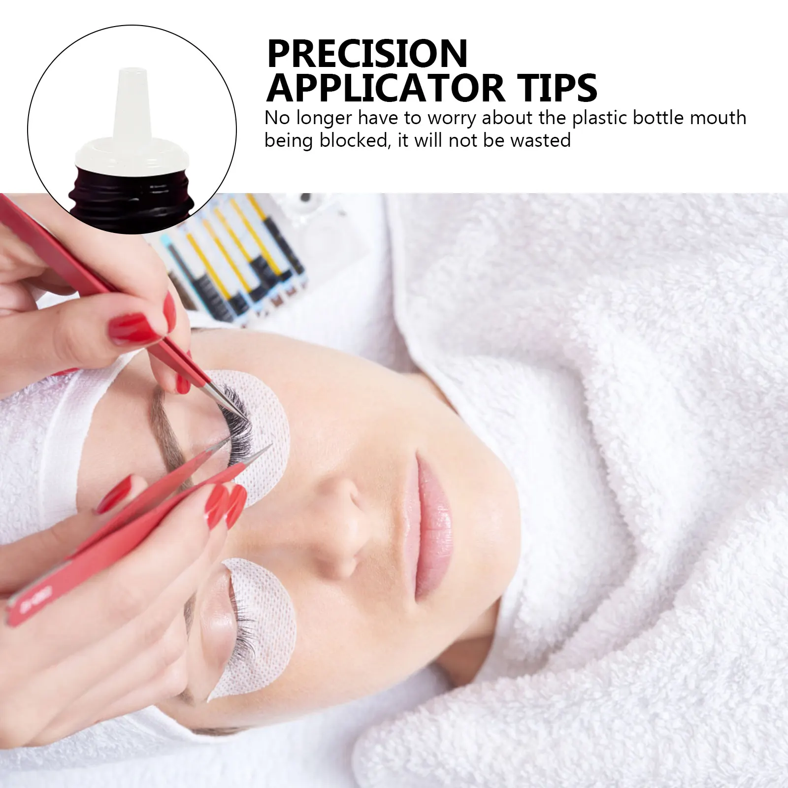 

100pcs Glue Bottle Plugs Lash Replacement Caps Nozzle Durable Material Eyelash Extension Accessories Safe Portable for Family