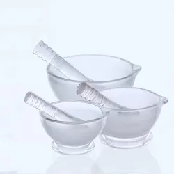 1pcs Laboratory DIA 60mm To 180mm Glass Mortar Plus Grinding Rod Grinding Medicine Bowl Smashing Medicine Pot Smashing Bowl