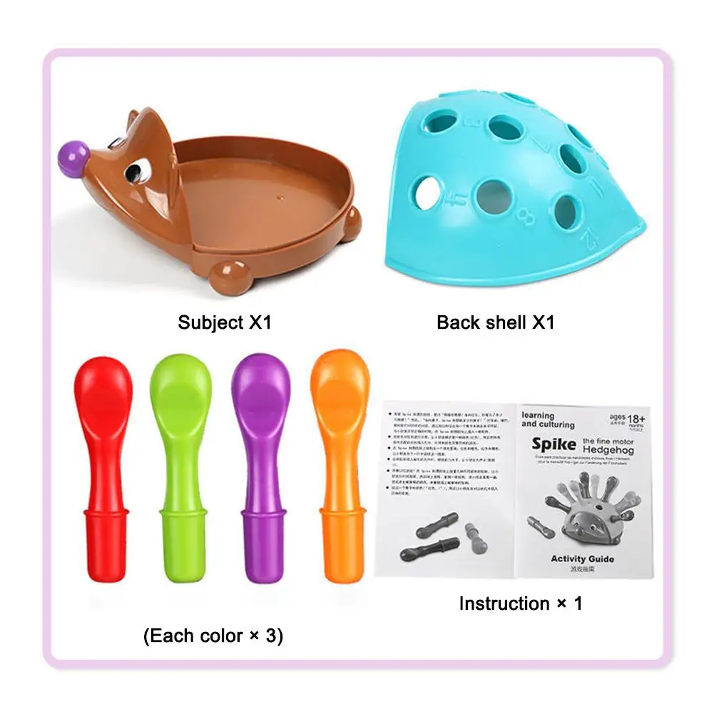   Spielzeug, Farbsortierung und Lernspielzeug für Feinmotorik, Pegboard-Puzzle in Igelform für die frühe Bildung von Kleinkindern