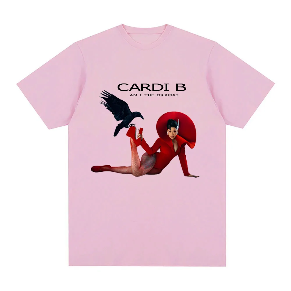 Koszulka Cardi B - Am I the Drama Funko Pop Harajuku Gothic T-shirt Krótki Rękaw Damska/Męska Casual 100% Bawełna Okrągły Dekolt