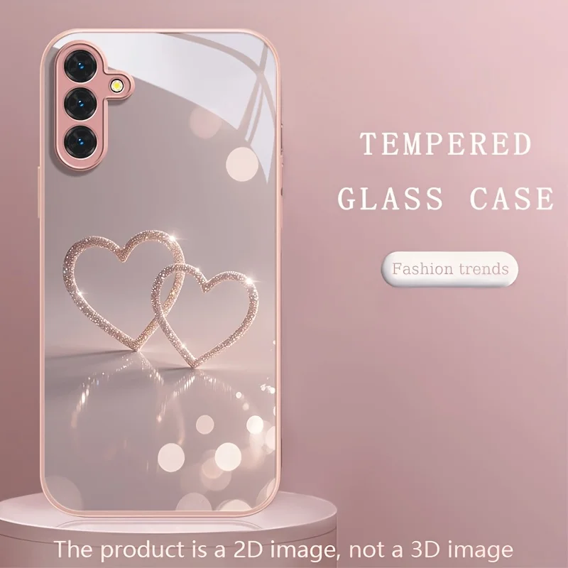 Fashion metal paint tempered glass phone case suitable for Samsung Galaxy S26 S25 S24 S22 S21 S20 S11S10 FE/Ultra/Plus anti drop