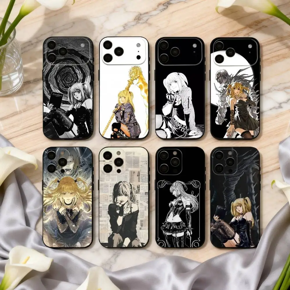 

M-Misa D-Death-H N-Note-E Phone Case For iPhone 17pro, 16,15,14,13,12,11 X XR Plus,Others Soft Black Cover