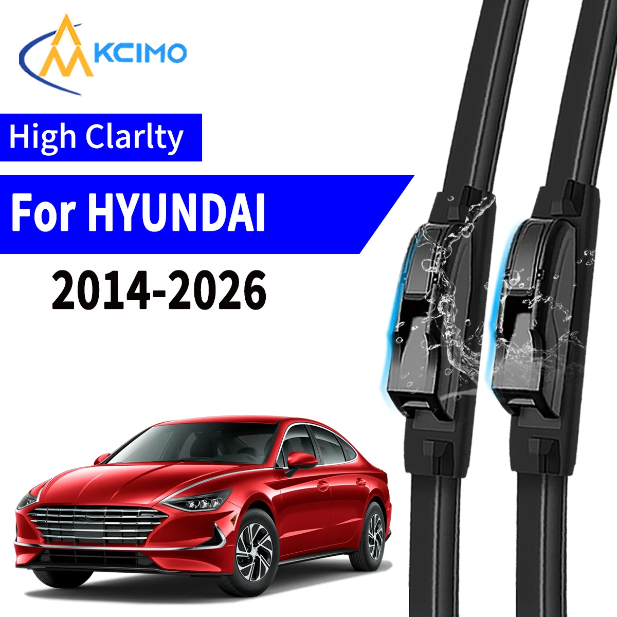 

2pcs Car Wiper For HYUNDAI Sonata vii saloon 2014-2026 Front Windscreen Wiper Blade Silent Soft Rubber