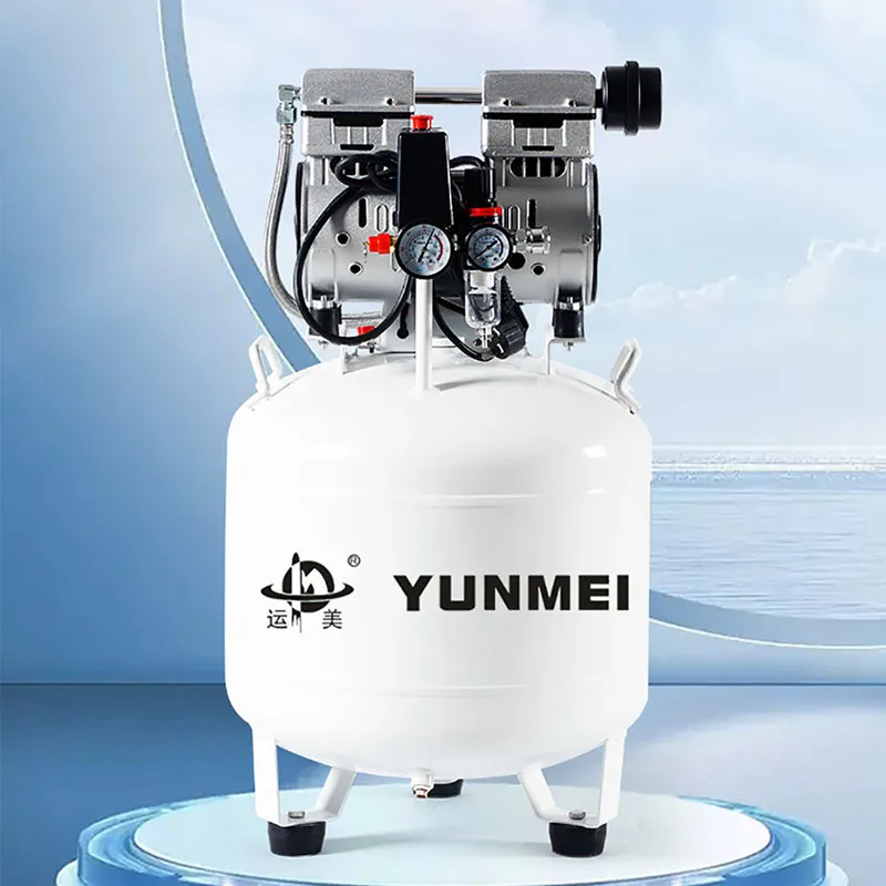 Portable Small Air Compressor - Oil-Free Silent Mini Air Pump for Car Tire Inflating 25/30L Reservoir Car Painting Tool