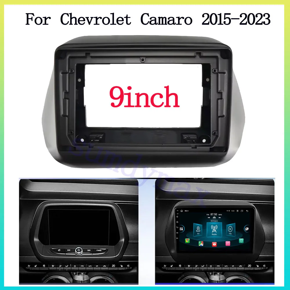 9 inch Car Radio Frame Fascia Adapter For Chevrolet Camaro 2015 -2023  Android Dashboard Panel Trim Kit