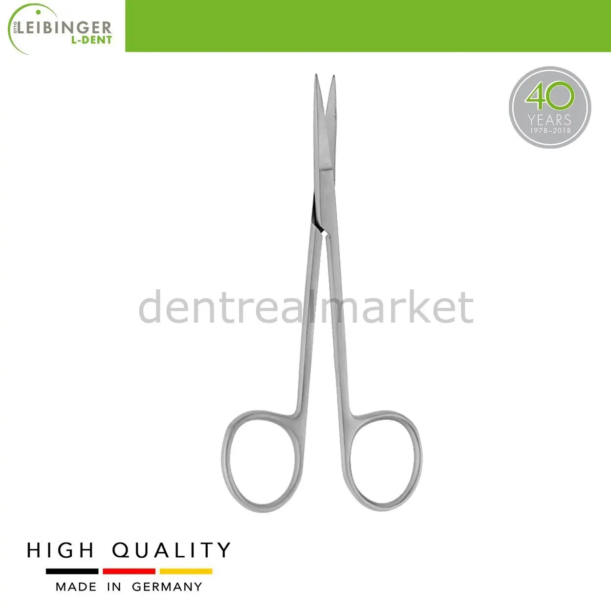  Otto Leibinger - Iris Surgical Scissors - Stainless Steel - Straight - 11.5 cm