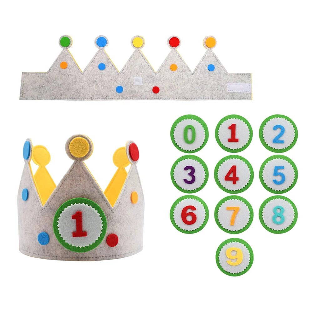 Cappello da festa di compleanno fatto a mano Numeri intercambiabili Corona Regalo creativo per il giorno dei bambini Decorazioni per feste di compleanno per bambini