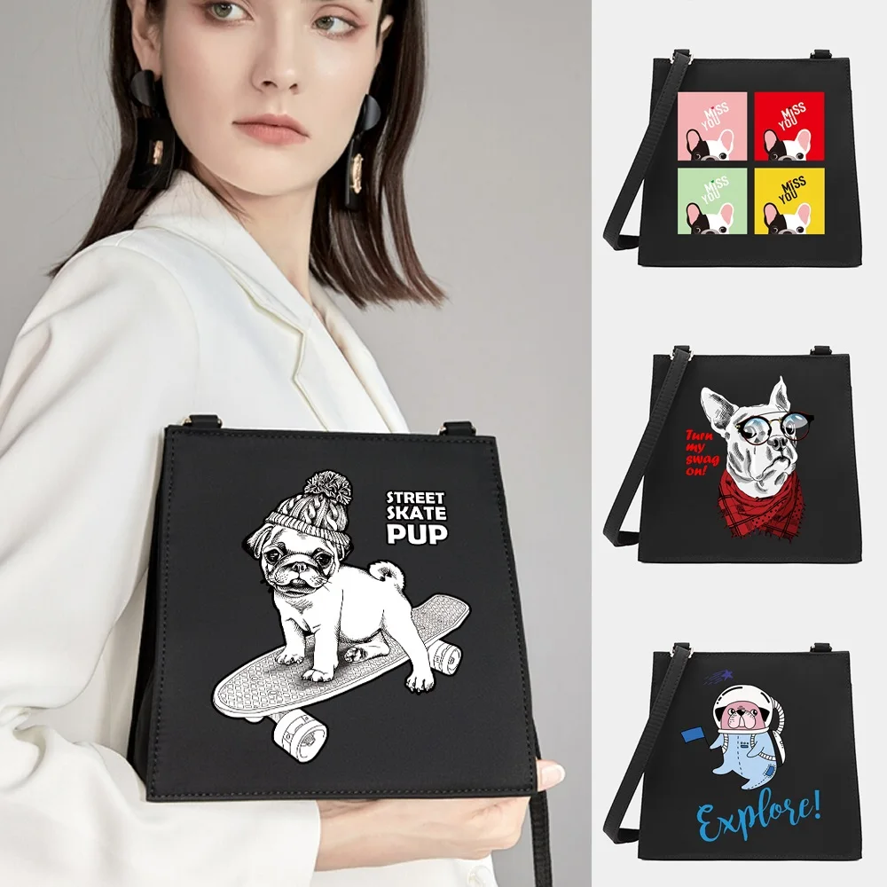 2022 New Women Square Bags Shoulder Crossbody Dog Series Pattern Designer Casual Commute Tote Messenger Bag Shopping Handbag