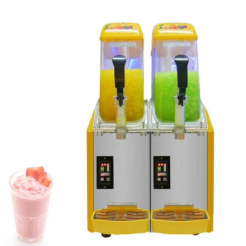 2 Flavor Commercial Ice Frozen Drink Slush Smoothie Maker 2 Bowls Slush Machine Frozen Drink Slushie Machine