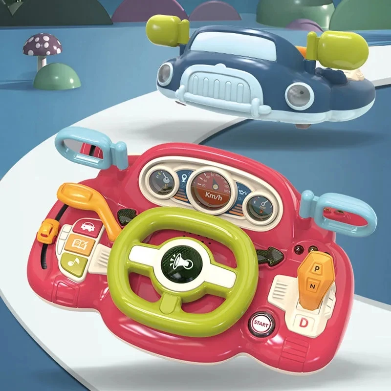 

Steering Wheel Toy Looping Road Scene Various Sound Effects Hand-eye Coordination Music Educational Toy for Home