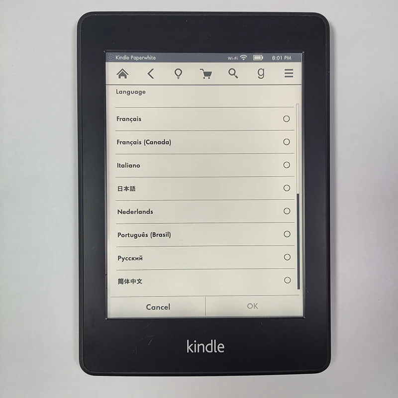 Kindle Paperwhite 1st 6th With Backlight Reading At Night 6 inch Ink Touch E-ink Ebook Multinational Languages E-Book Reader
