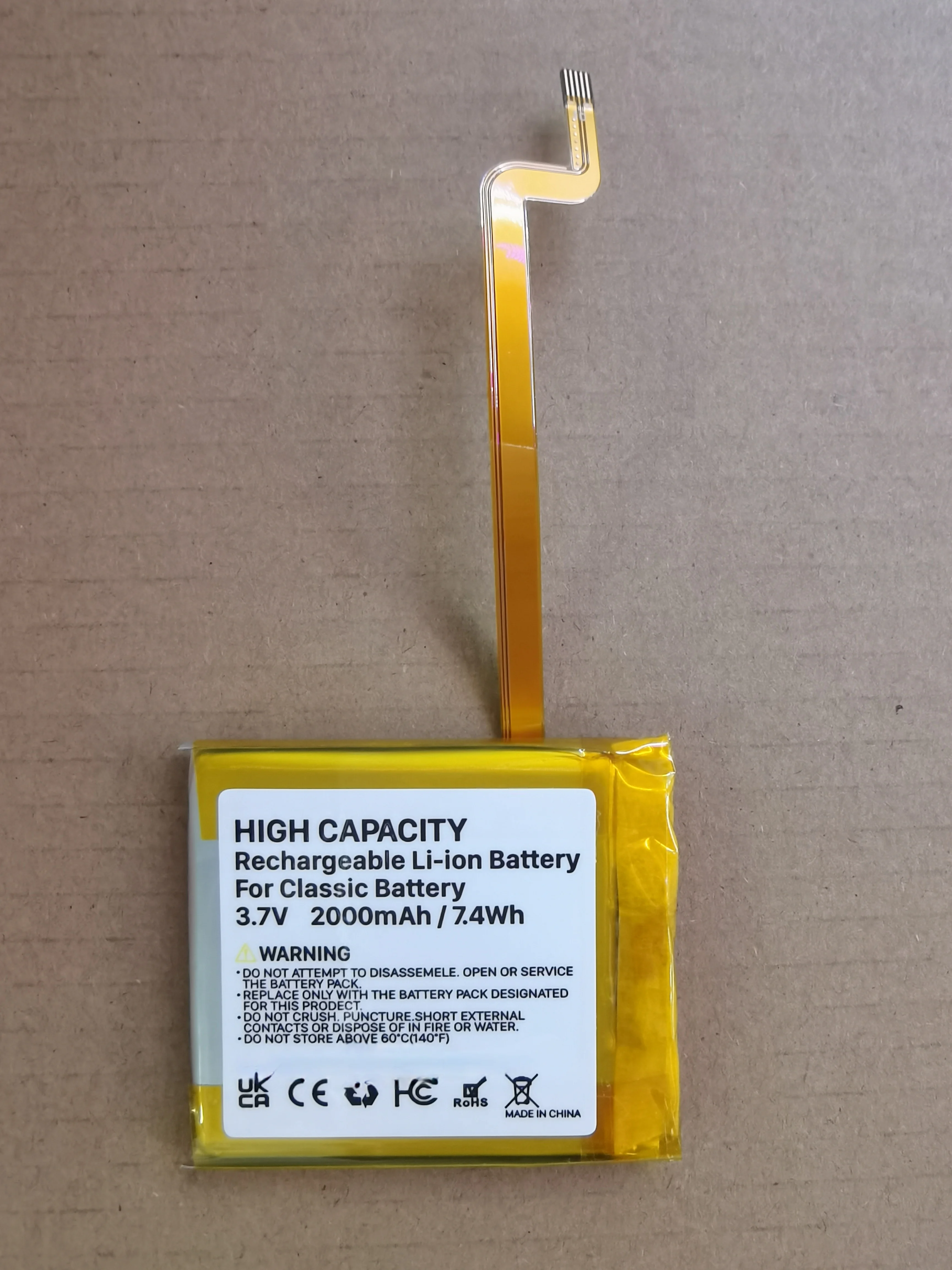 

5pcs/lot 2000mAh Square Battery Upgrade replacement for iPod Classic 6th 6.5 80GB 120GB 7th 160GB&Video 5 5.5 30GB Thin Version