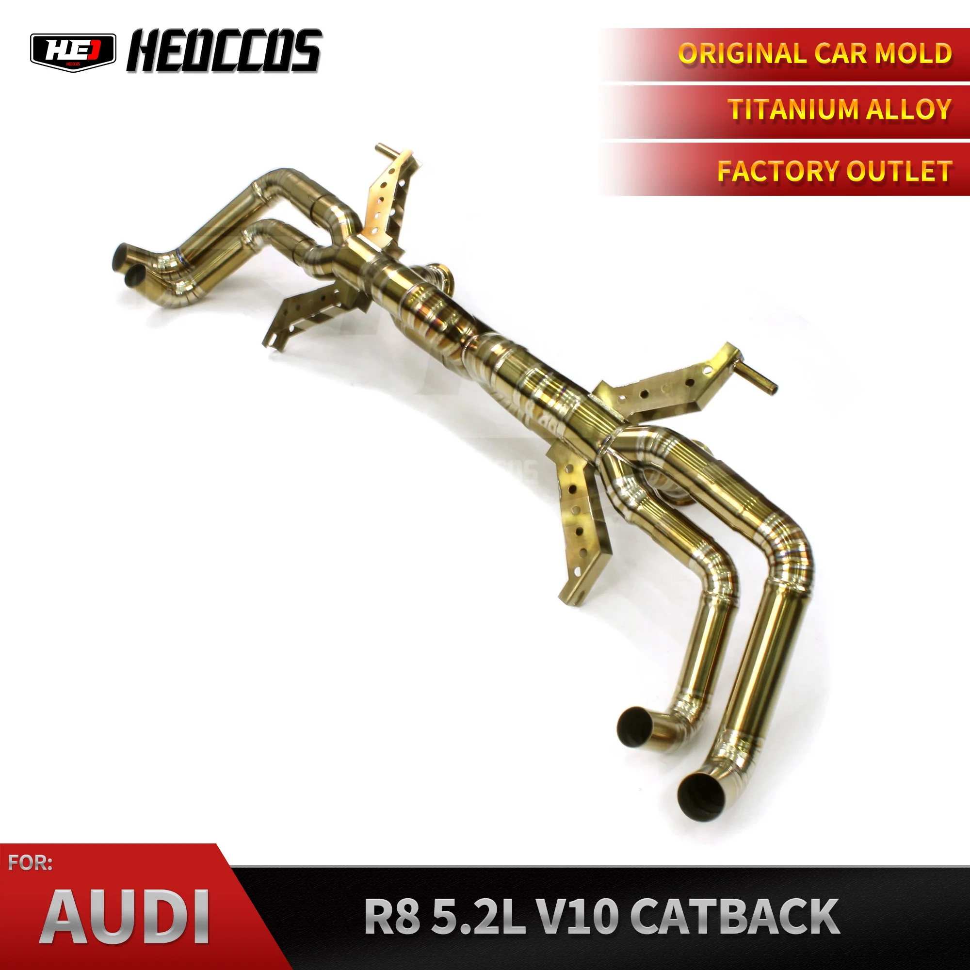 HEO Titanium Alloy Exhaust For AUDI R8 5.2L V10 catback performance exhaust without valve