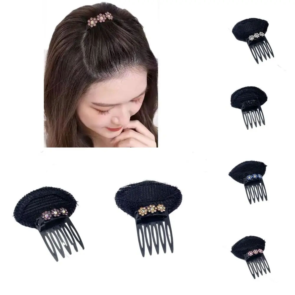 Dulce flor Puff pelo cabeza cojín esponja Invisible Base para el cabello Clip para el cabello accesorios para el cabello moño Bump It Up volumen Base para el cabello señora