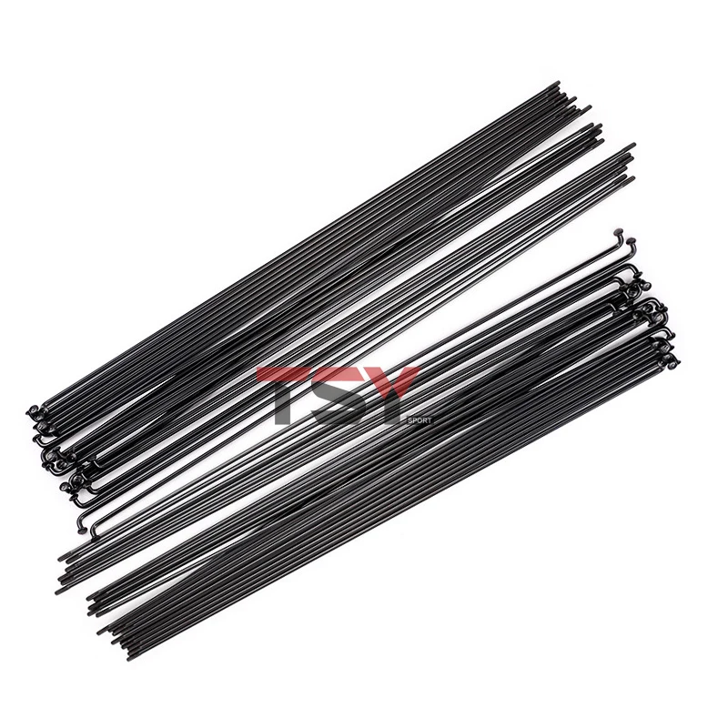 20Pcs 14G 2.0mm Stainless Steel Bicycle Spokes with Copper Nipples, Black Professional Wheel Spokes 215-296mm for MTB, Road Bike