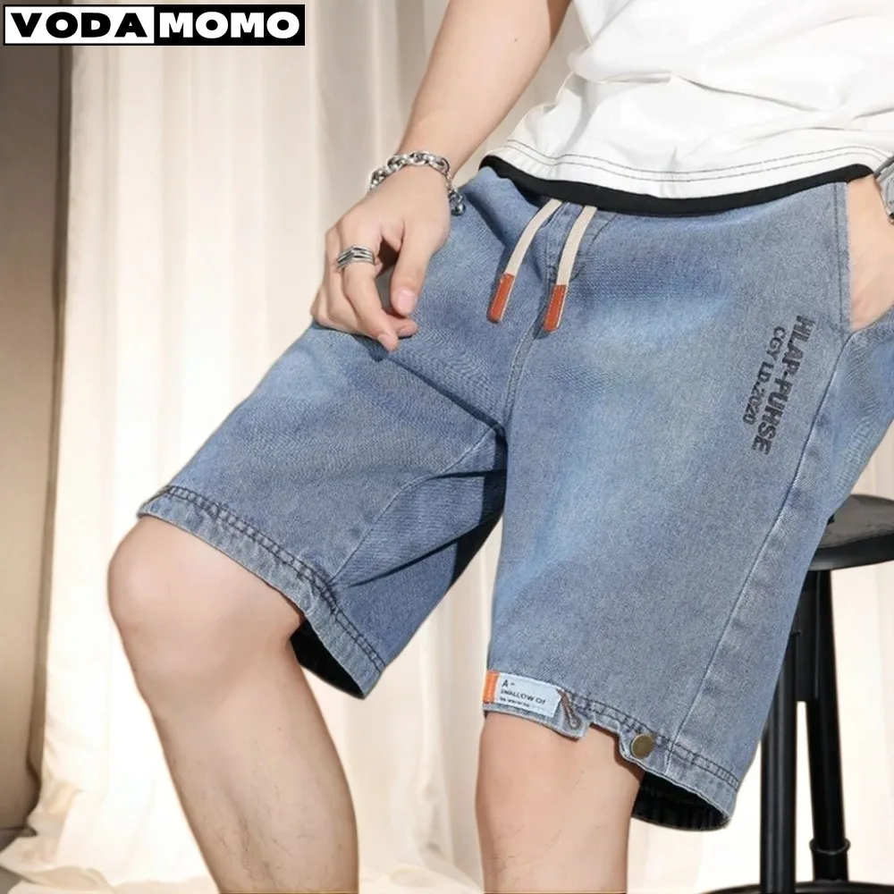 

2023 Loose Baggy Denim Short Men Jeans Fashion 2k2 Streetwear Hip Hop Long Capri Cargo Shorts Pocket Male pantalones cortos