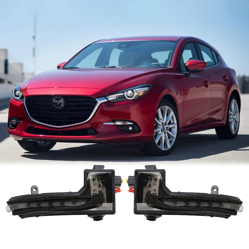 For Mazda 3 Axela 2017 2018 / Mazda 6 Atenza 2018-2020 Side Wing Mirror Indicator Dynamic Turn Signal Light Smoke/Clear Lens