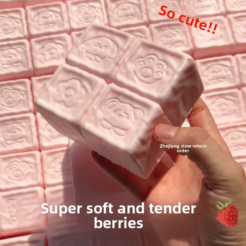 Moist Strawberry Milk Chocolate Cake Bread Squishy Toys Slow Rising Fidget Toy Sensory for Stress Relief Squeeze for Kids Adults image 2