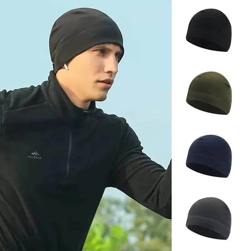 2/4pcs Men Marines Cycling Cap Hiking Winter Solid Color Soft Warm Hat Polar Fleece Thickened Military Army Windproof Outdoor
