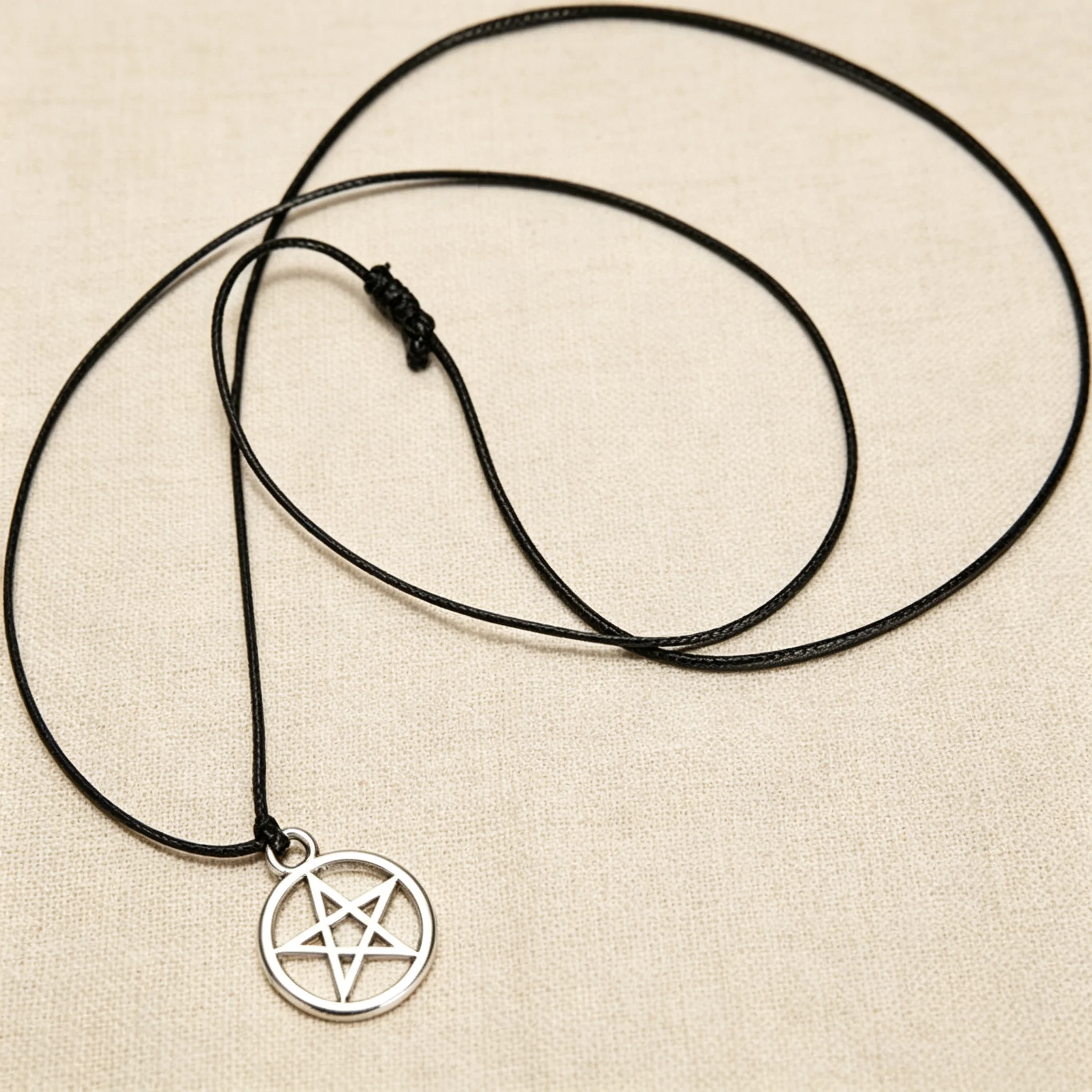 Pentagram Star Necklace Whimsigoth Wicca Black Cord Gothic Vintage Punk Jewelry For Unisex Daily Wear Party Gift