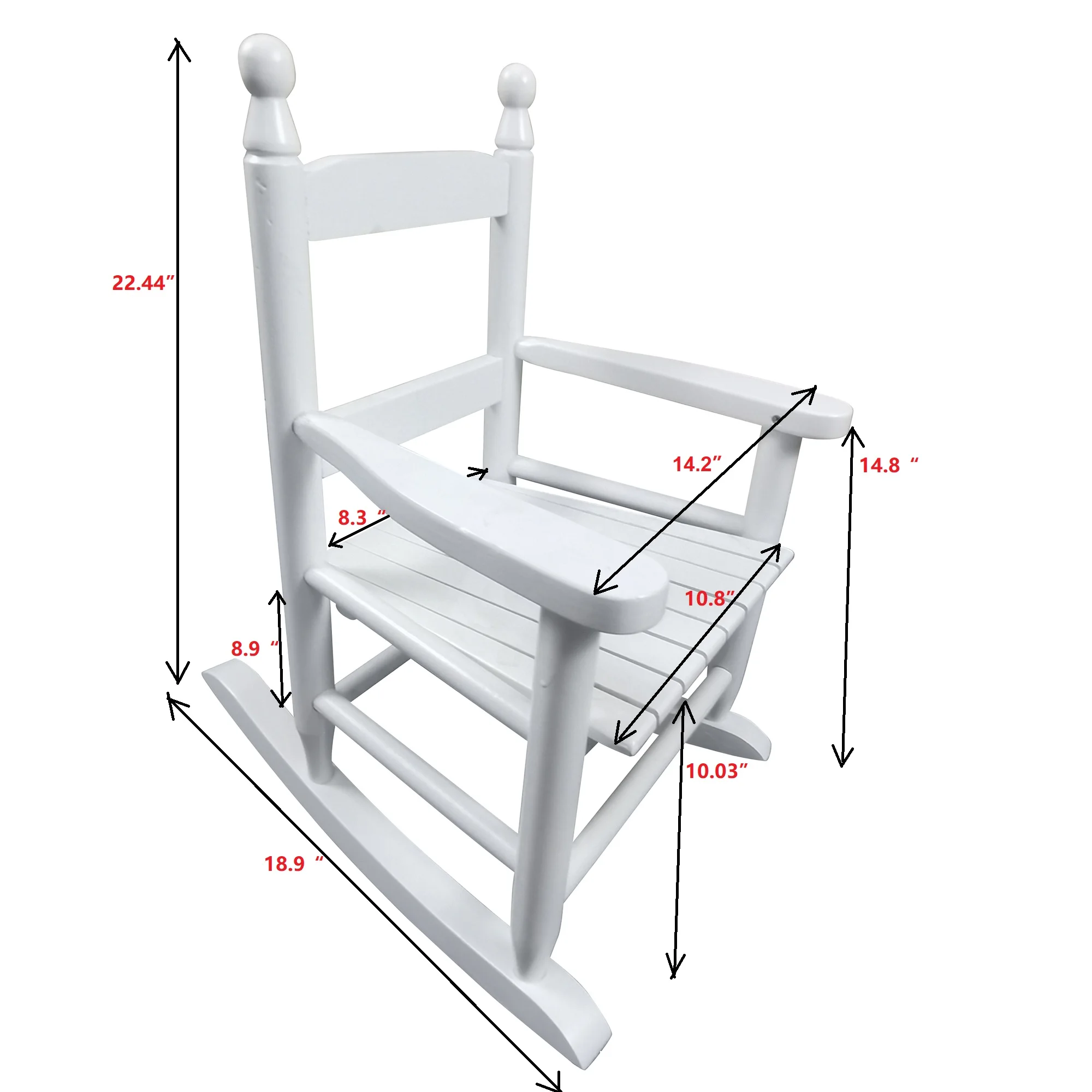 Sedia a dondolo bianca per bambini-Indoor o Outdoor-adatta ai bambini-durevole