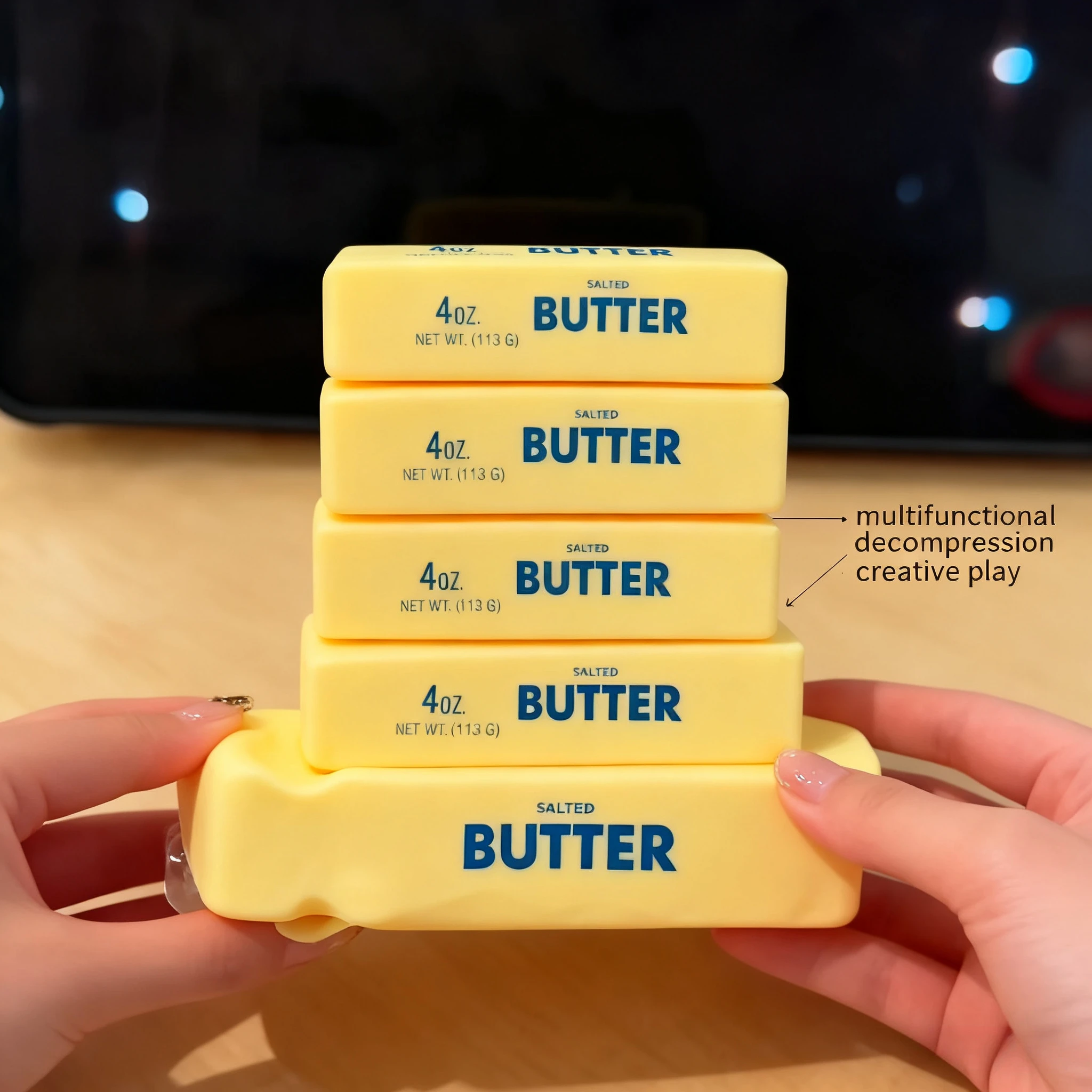 Palo de mantequilla antiestrés, juguetes antiestrés, palo de queso elástico blando, divertidos juegos de descompresión para aliviar el estrés, juguete para adultos y niños