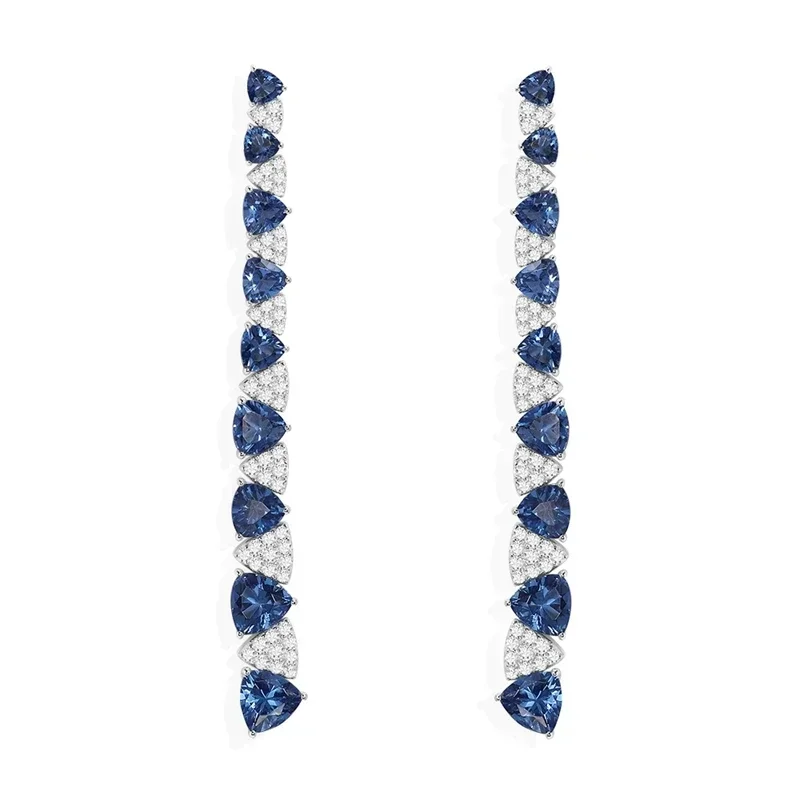 LI KI High Quality 925 Silver 2024 New Printemps Series Blue Diamond Necklace Bracelet Earrings Ring Exquisite  Jewelry view 6