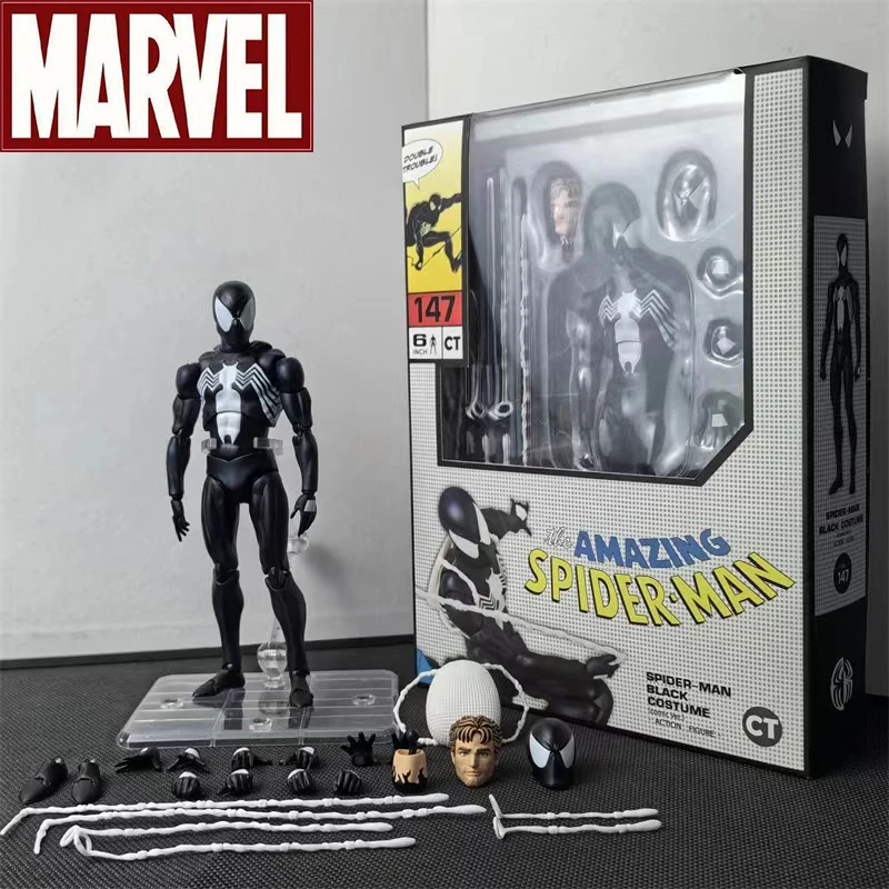 Mafex 147 Venom Action Figure Model Toy High-quality Venom Black Spiderman Symbiotic Body Figures Collectible Ornaments Gifts