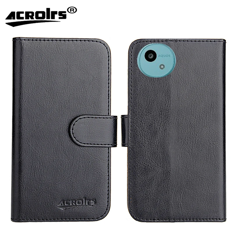 Para Sharp Aquos wish5 funda 6,6 "6 colores Flip lujo moda Retro cuero suave exclusivo teléfono protector Crazy Horse cubierta