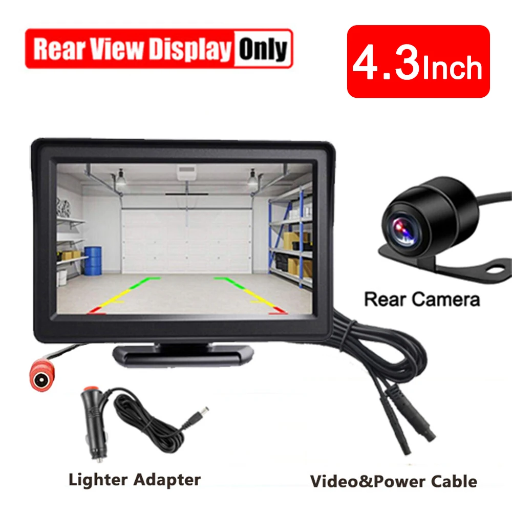 

Car Rear View Camera Monitor 4.3Inch Screen Reversing Camera for Car Parking Parking System Camera for Vehicle