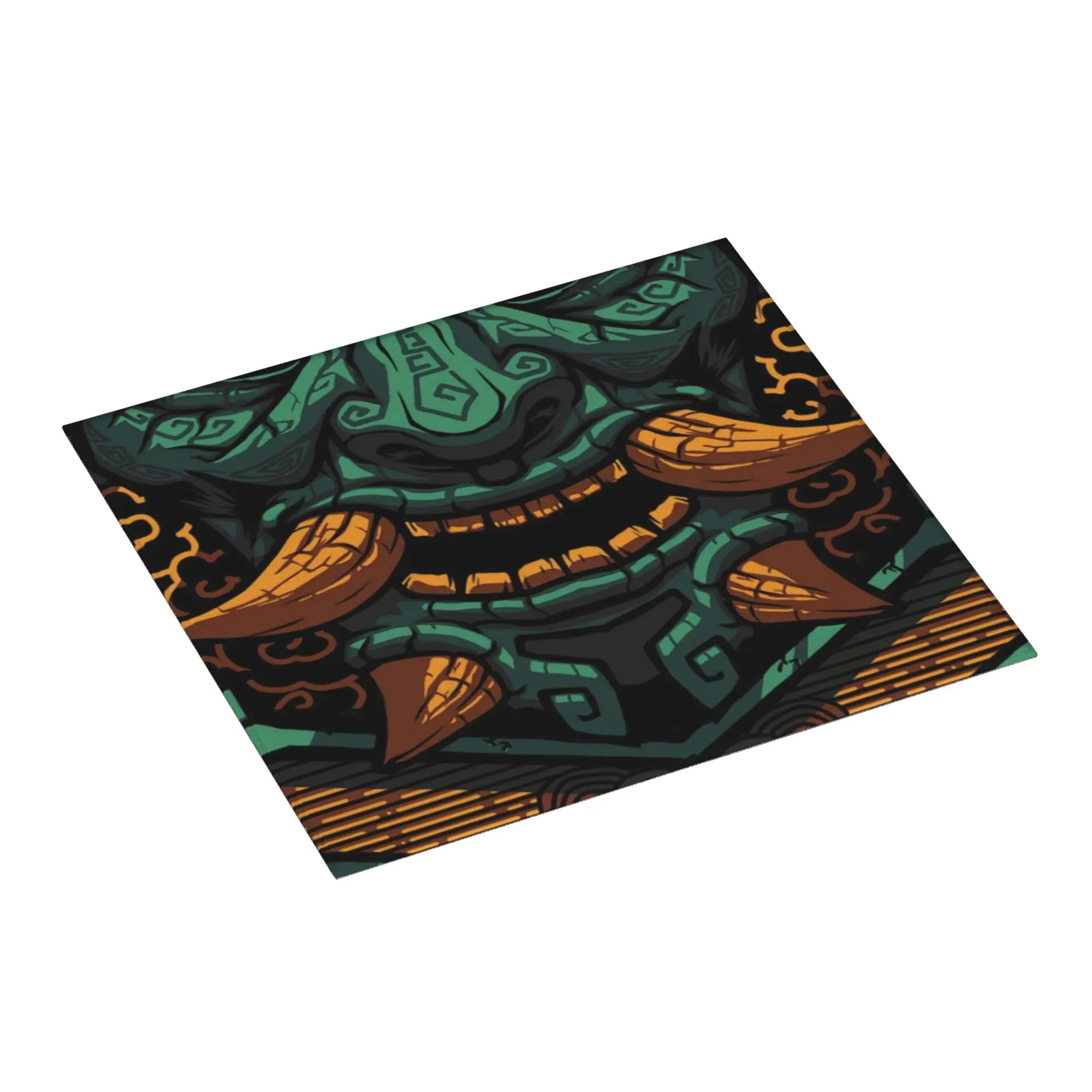 Drying Mat For Kitchen Jade Oni Water Absorbent Waterproof Demon Japanese Fangs Samurai On Slip Kitchen Counter Protector Mat