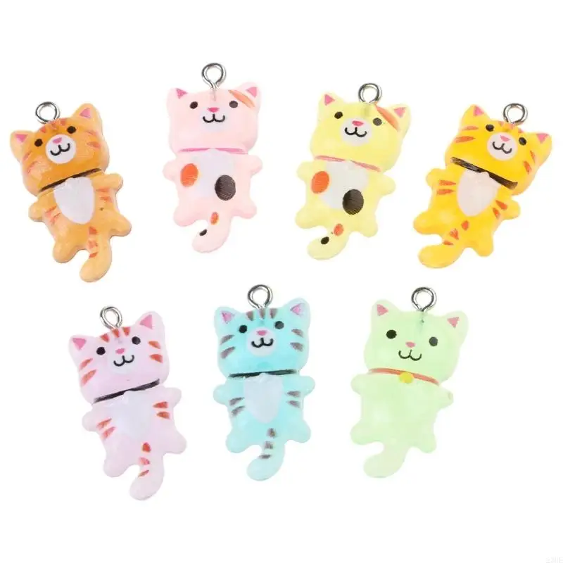 23GE Set of 10 Creative Cats Themed Charm for Artistic Jewelry Designs and Crafting