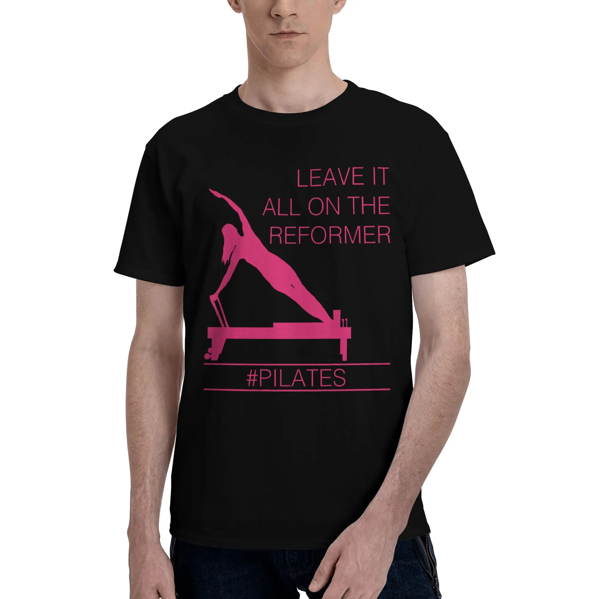 Leave It All On The Reformer Pilates Lengthening Reversible T-shirt Light Casual Shirt