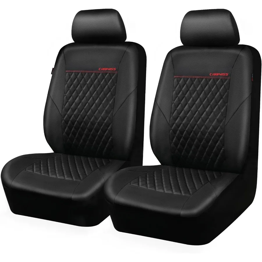 

Универсальные водонепроницаемые виниловые чехлы на передние сиденья Deluxe PU премиум-класса для автомобилей, седанов, фургонов, внедорожников, две передние сиденья, только подушка безопасности, совместимая