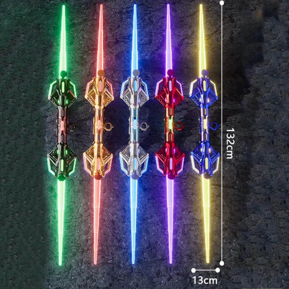 Sabre de luz multi-cor expansão bidirecional iluminar sabre para crianças tipo c cabo de carregamento espadas de luz expansíveis brinquedo brilhante